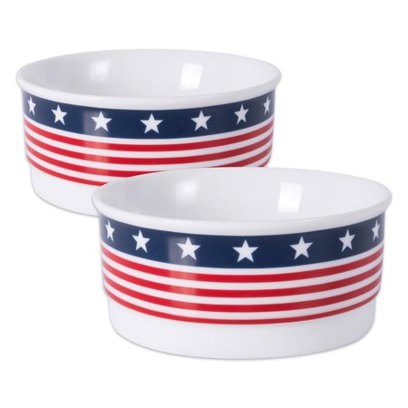DESIGN IMPORTS 4.25 x 2 in. Flag Pet Bowl Small - Set of 2 CAMZ37233